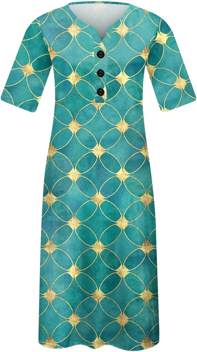 Ceboyel Womens 2023 Boho Floral Maxi Dress Button Flowy Long Dresses Short Sleeve Shirt Dress Vintage Causal Summer Clothes