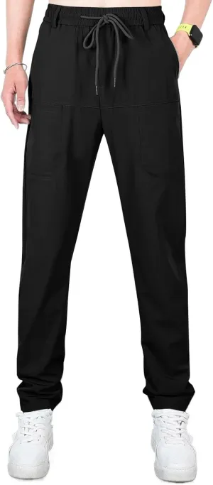 Chinos Pants Men Stretch Active Mens Slacks Chino Pants Slim Fit Twill Tapered Pants Cargo Casual Pants Golf Joggers