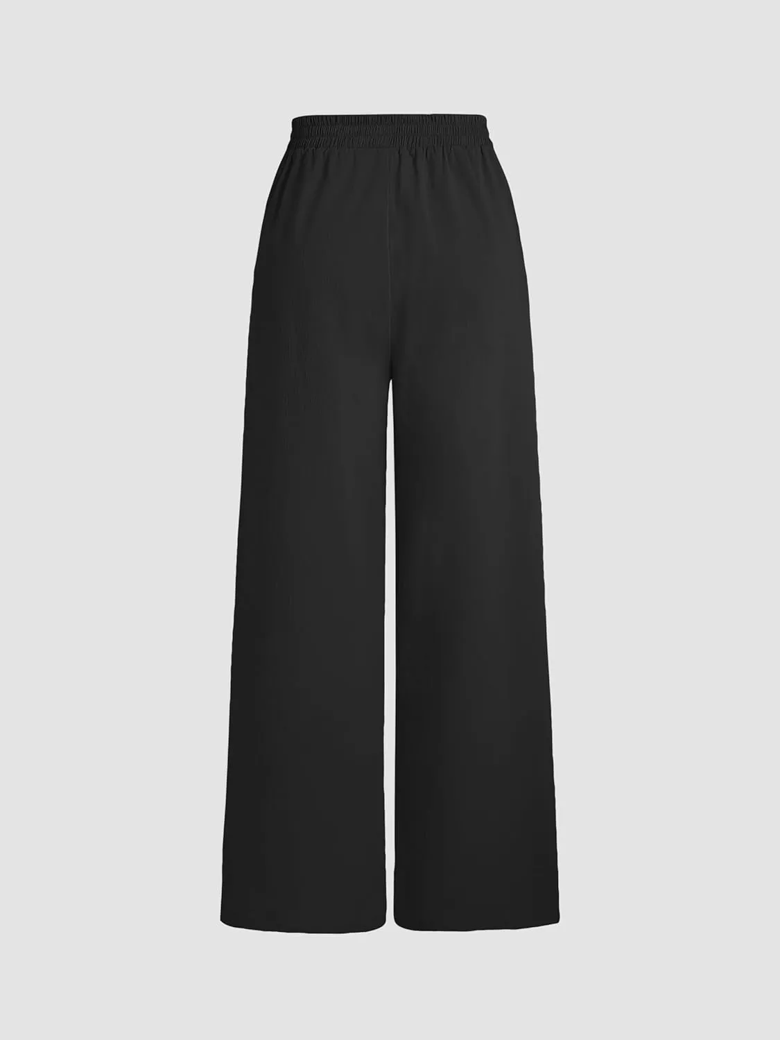 CIDER High Waist Solid Pleated Wide Leg Trousers