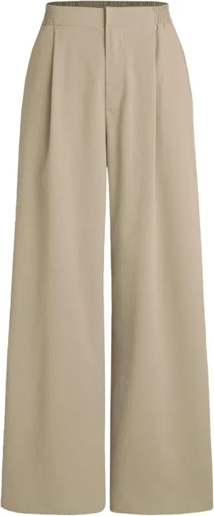 CIDER High Waist Solid Pleated Wide Leg Trousers