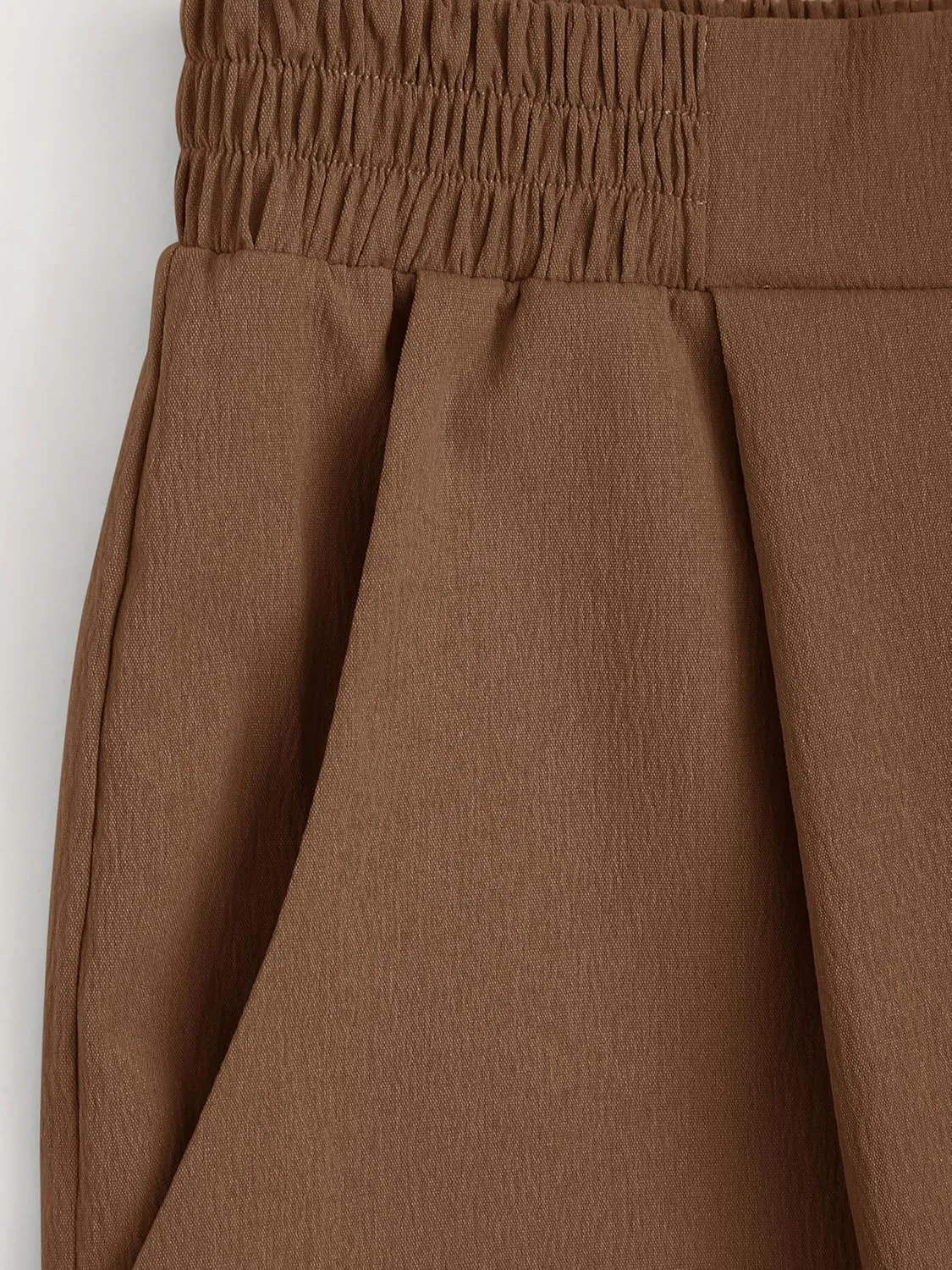 CIDER High Waist Solid Pleated Wide Leg Trousers