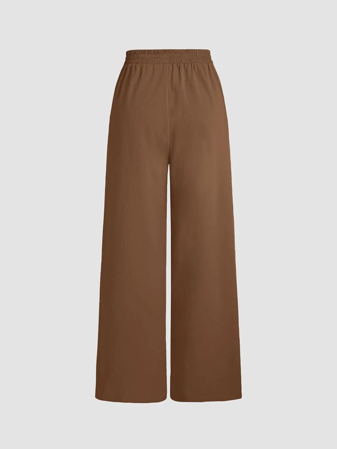 CIDER High Waist Solid Pleated Wide Leg Trousers