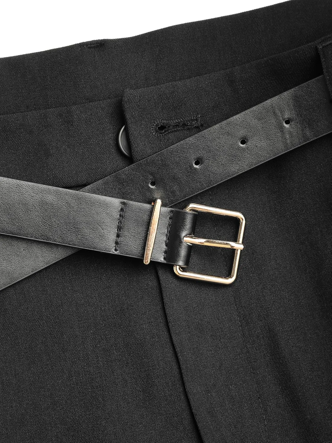 CIDER High Waist Solid Tapered Trousers with Belt Curve & Plus