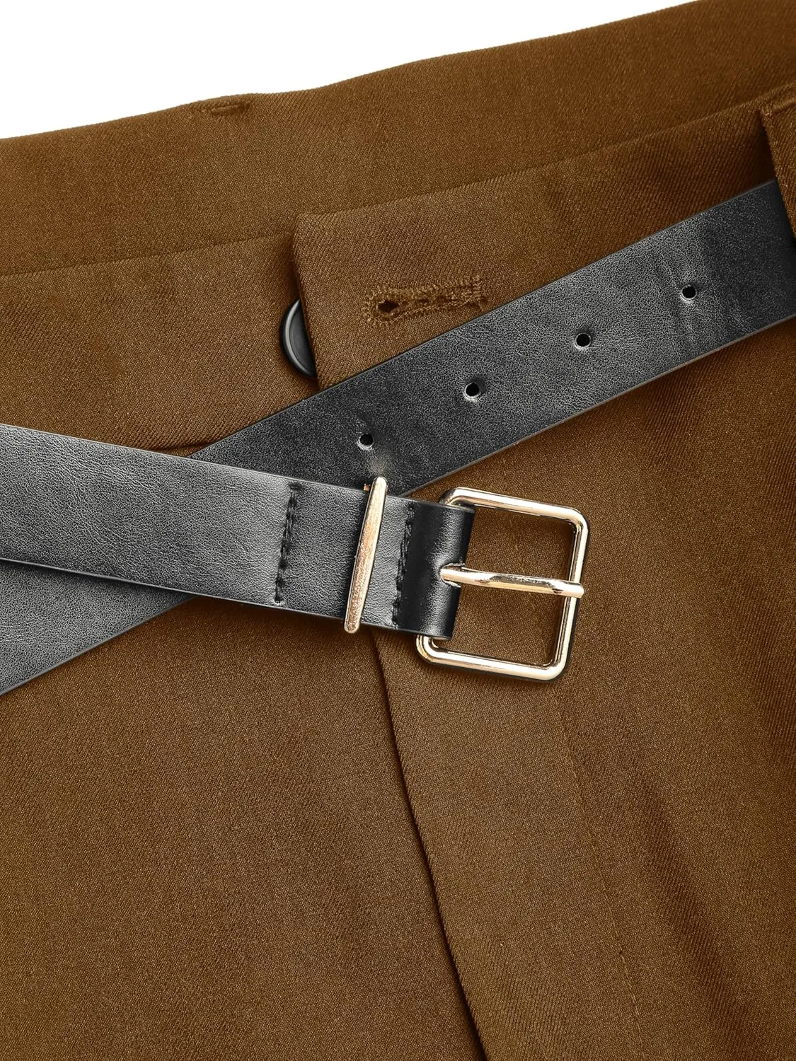 CIDER High Waist Solid Tapered Trousers with Belt Curve & Plus