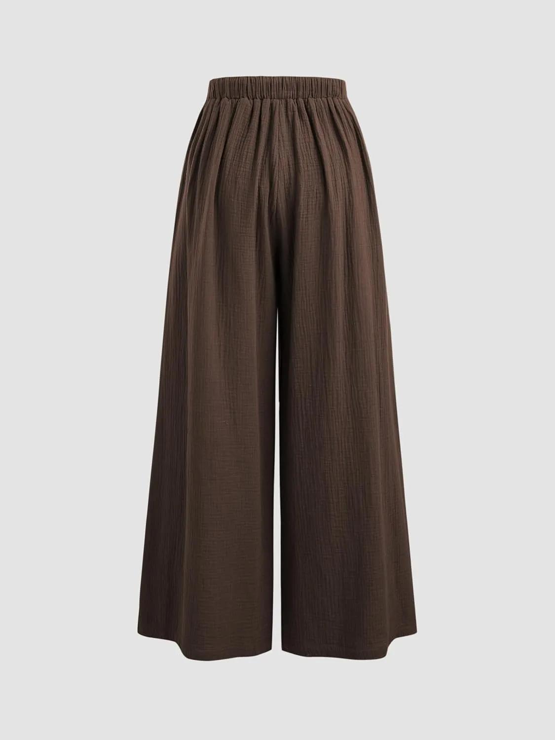 CIDER Women's High Waisted Wide Leg Pants with Pockets Drawstring Palazzo Business Casual Dress Pants Loose Trousers