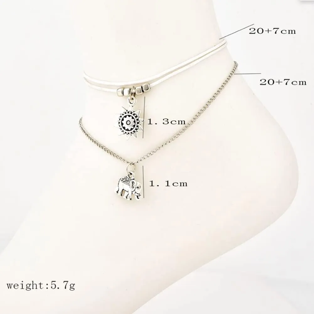 Clataly Pineapple Anklet Bracelets Multilayer Love Turtle Beaded Ankle Summer Accessories Beach Foot Jewelry for Women