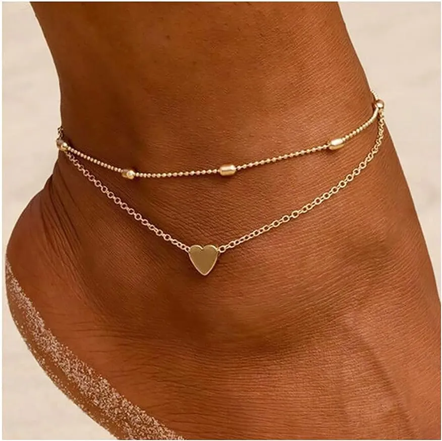 Clataly Pineapple Anklet Bracelets Multilayer Love Turtle Beaded Ankle Summer Accessories Beach Foot Jewelry for Women