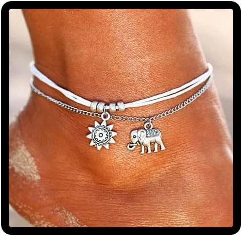 Clataly Pineapple Anklet Bracelets Multilayer Love Turtle Beaded Ankle Summer Accessories Beach Foot Jewelry for Women