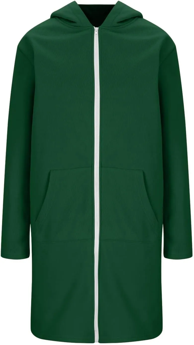 Coats for Women Zip Up Long Sleeve Oversized Hoodies Casual Lightweight Fleece Jackets with Pockets Outerwear