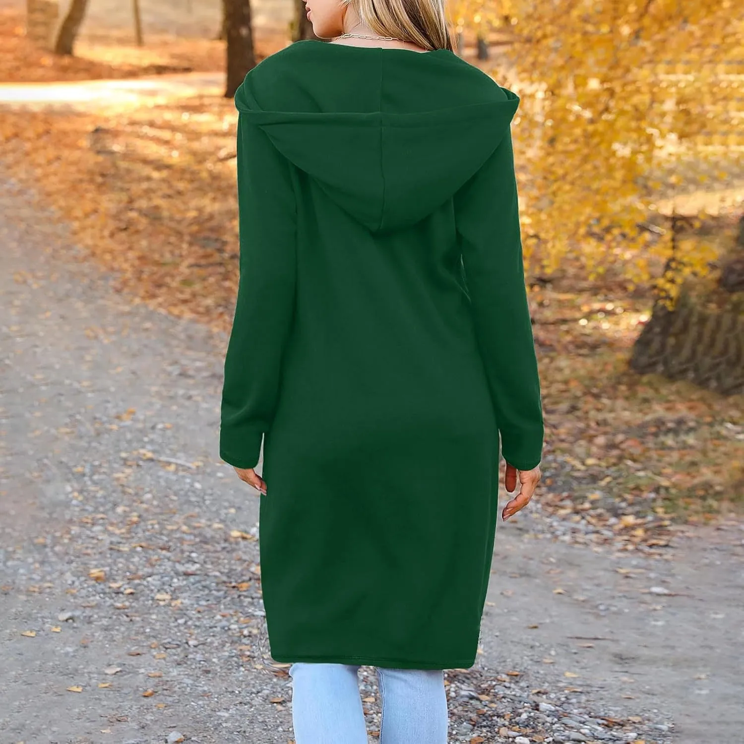 Coats for Women Zip Up Long Sleeve Oversized Hoodies Casual Lightweight Fleece Jackets with Pockets Outerwear