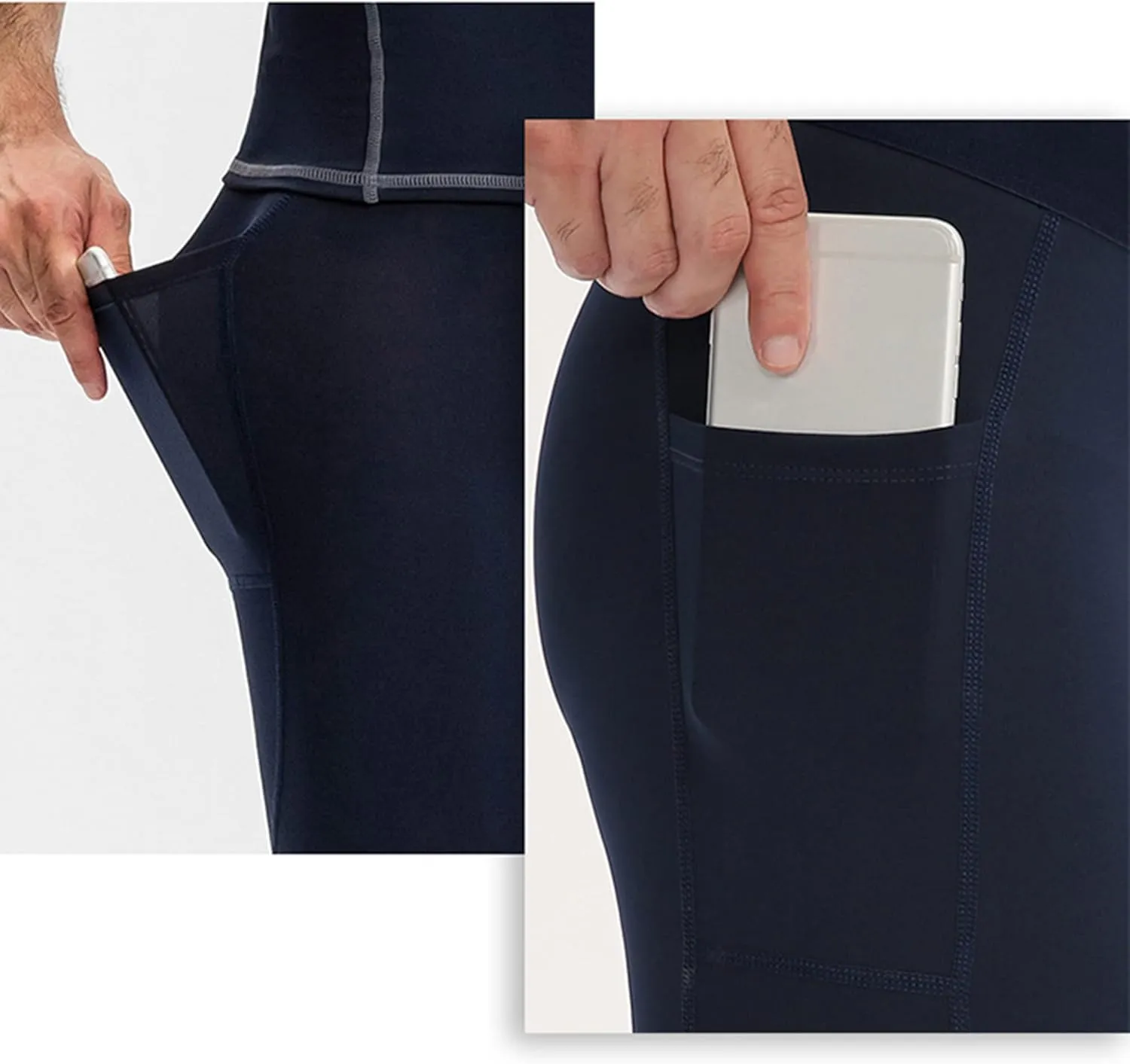 Compression Shorts for Men Pocket Compression Spandex Underwear Shorts Running Workout Athletic