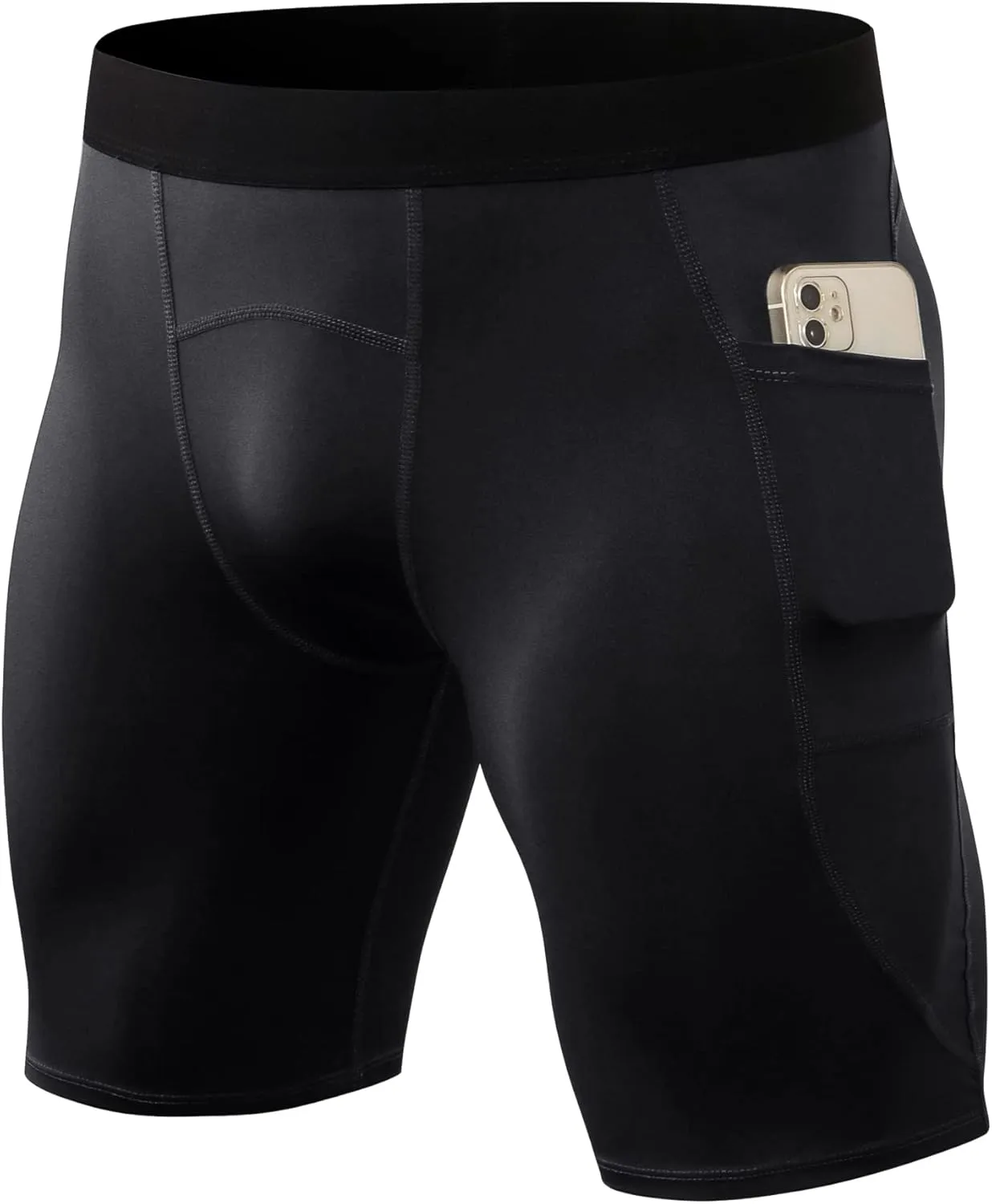 Compression Shorts for Men Pocket Compression Spandex Underwear Shorts Running Workout Athletic