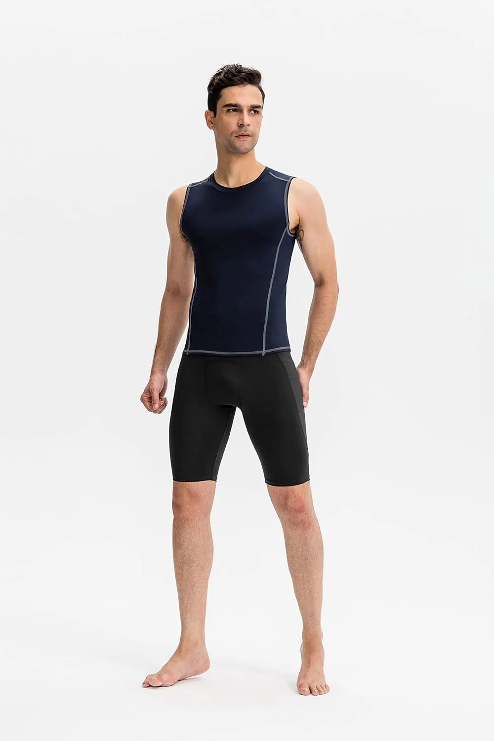 Compression Shorts for Men Pocket Compression Spandex Underwear Shorts Running Workout Athletic