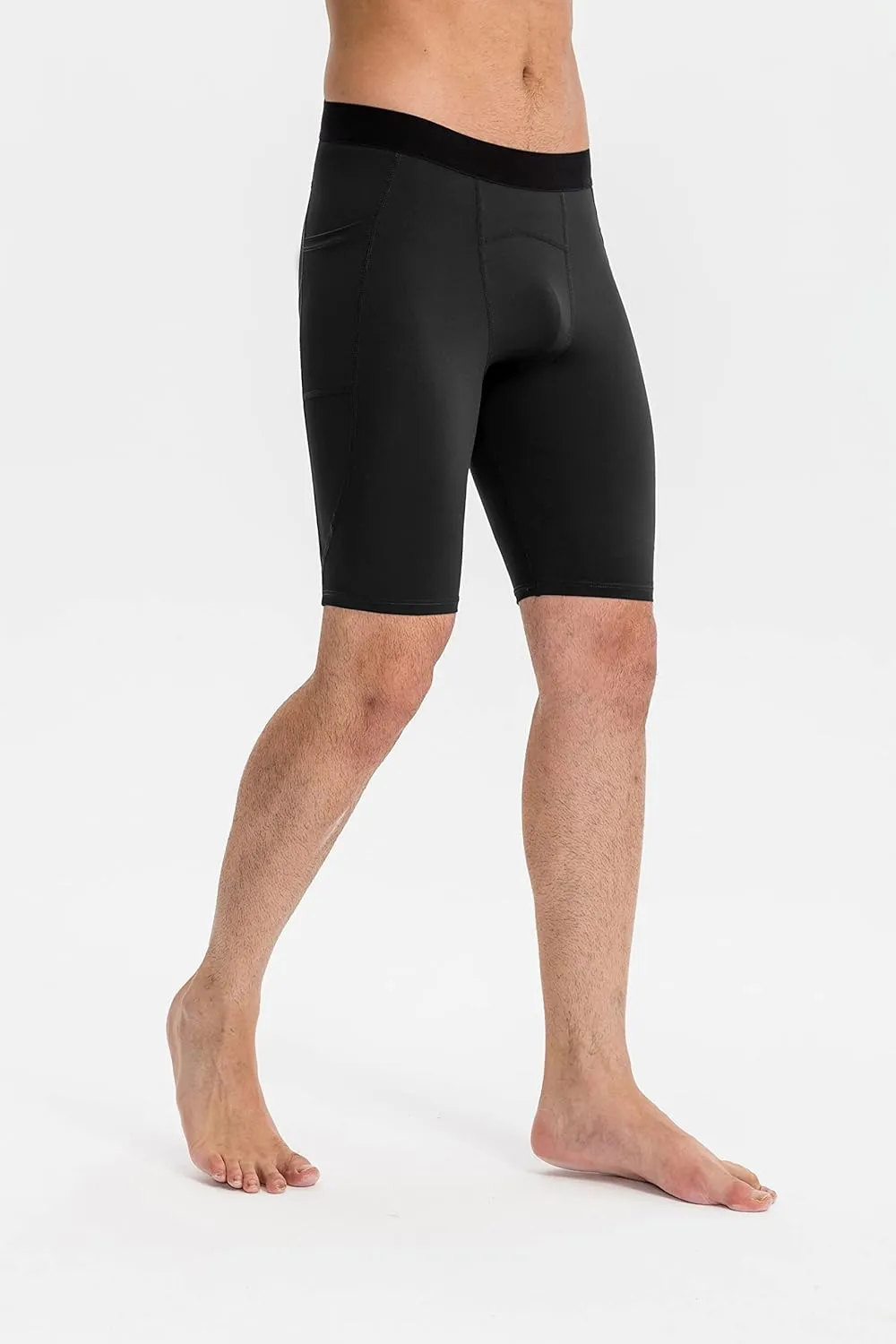 Compression Shorts for Men Pocket Compression Spandex Underwear Shorts Running Workout Athletic