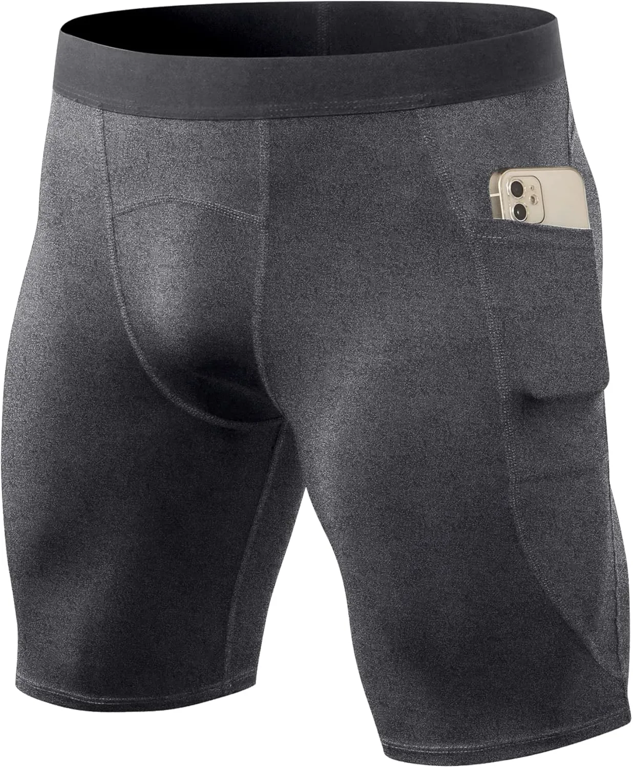 Compression Shorts for Men Pocket Compression Spandex Underwear Shorts Running Workout Athletic