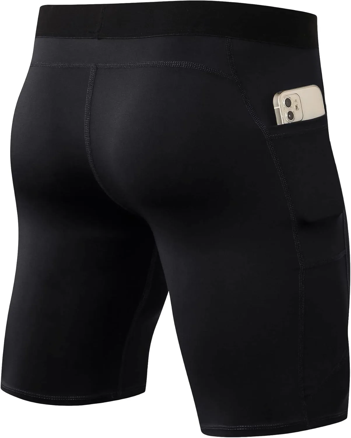 Compression Shorts for Men Pocket Compression Spandex Underwear Shorts Running Workout Athletic