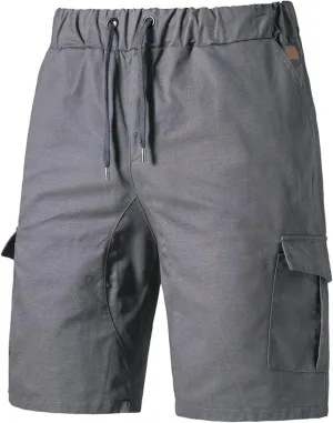 Cotton Cargo Shorts for Men Baggy Elastic Waist with Multi Pockets Shorts Summer Fashion Outdoor Classic Shorts