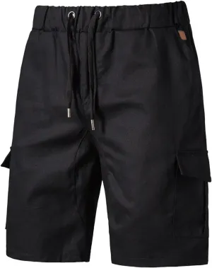 Cotton Cargo Shorts for Men Baggy Elastic Waist with Multi Pockets Shorts Summer Fashion Outdoor Classic Shorts