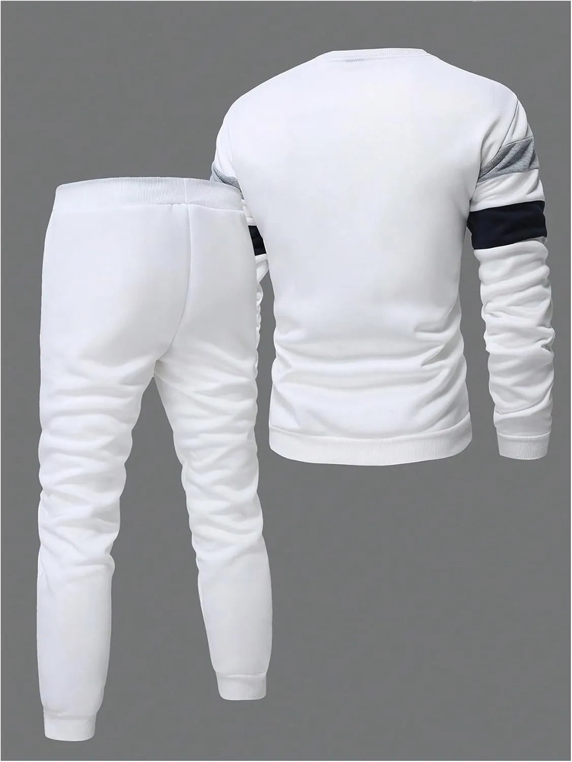 COZYEASE Men's 2 Pieces Outfits Striped Long Sleeve T-Shirt and Drawstring Pants Tracksuits Set