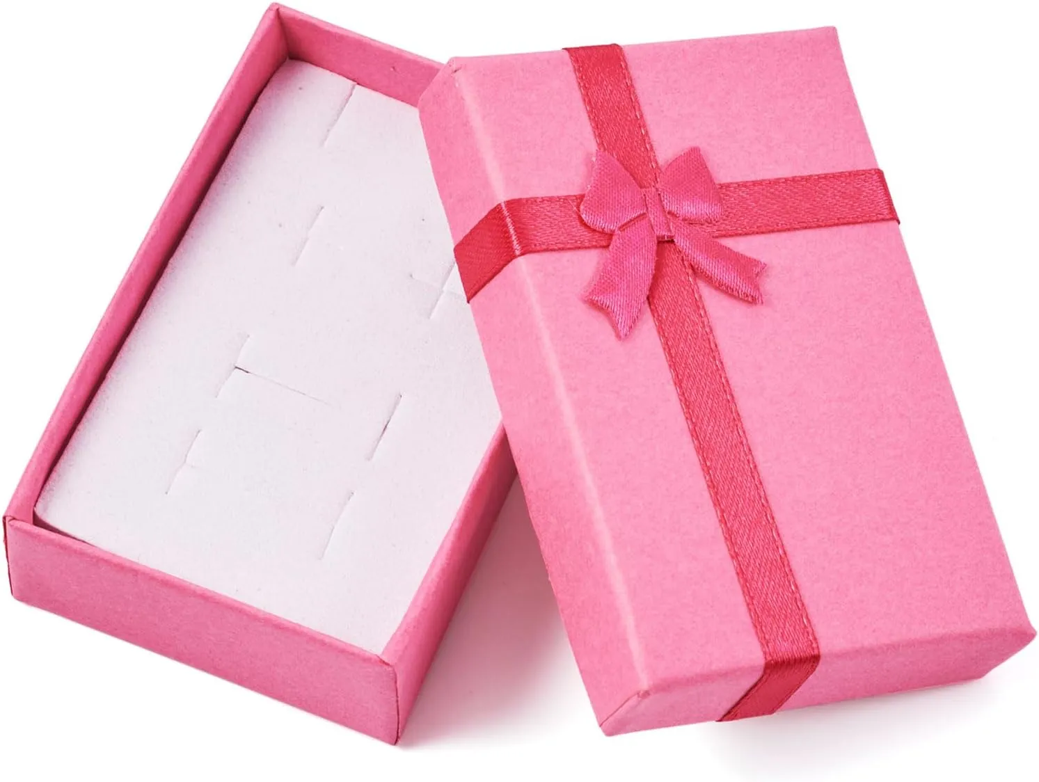 Craftdady 12pcs Pink Jewelry Gift Boxes Necklace Earring Finger Ring Cute Jewelry Boxes Small Gift Boxes With Lids Bowknot for Valentines Day Jewelry Display Holder Organizer