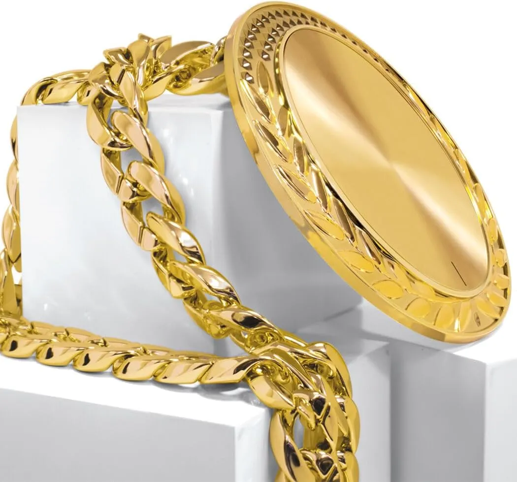 Crown Awards Famous Champion Turnover Chain Medal, 6" Gold Medal Trophy Chain Award Prime