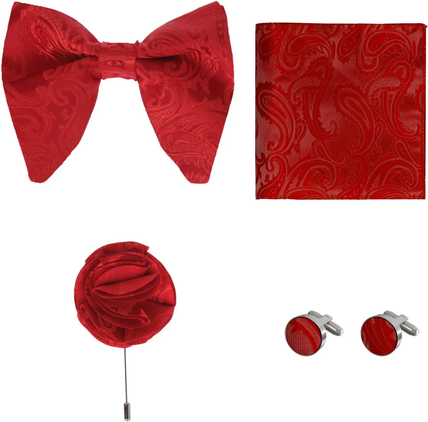 Dan Smith Butterfly Bowtie For Mens Silk Touch Butterfly Bowtie Hankies Cufflink Lapel Pin Set Big And Tall Franch Cuff Shirt