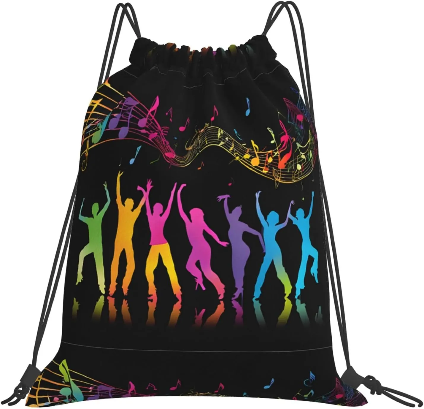(Dance With Music) Drawstring Backpack Drawstring Gym Bag Foldable Water Drawstring Bags Draw String Back Bag For Shopping Sport Yoga Travel, Swimming, Beach