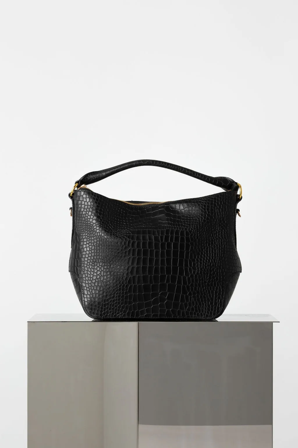 Dani Hobo Bag - Black Croc