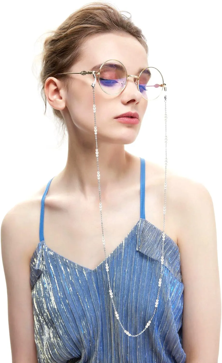 DNLKWGO Fashion Glasses Chain Sunglasses Strap Holder Pearl Eyewear Retainer Chain for Women