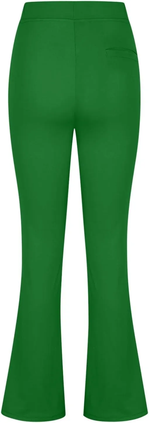 Dressy Pants for Women Flare Bootcut Fashion Dress Pants High Waisted Office Work Business Slacks with Pockets