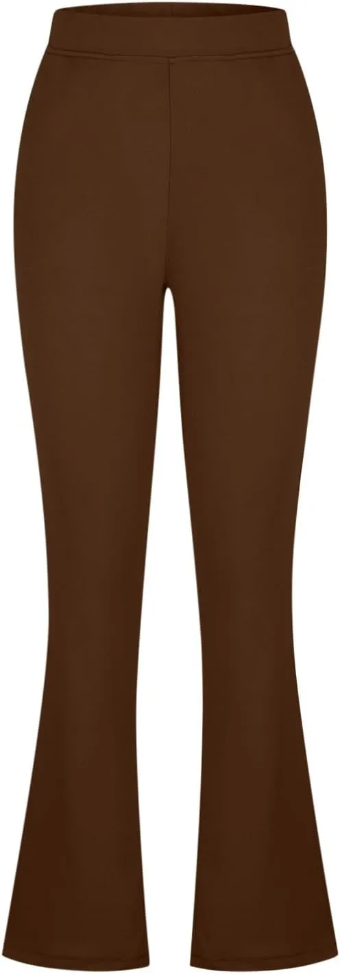 Dressy Pants for Women Flare Bootcut Fashion Dress Pants High Waisted Office Work Business Slacks with Pockets