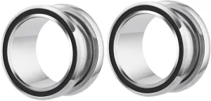 Ear Tunnels Jewelry, Screw Gauges Stretching Kit Plugs Stainless Steel Simple Polished Ear Piercing Jewelry