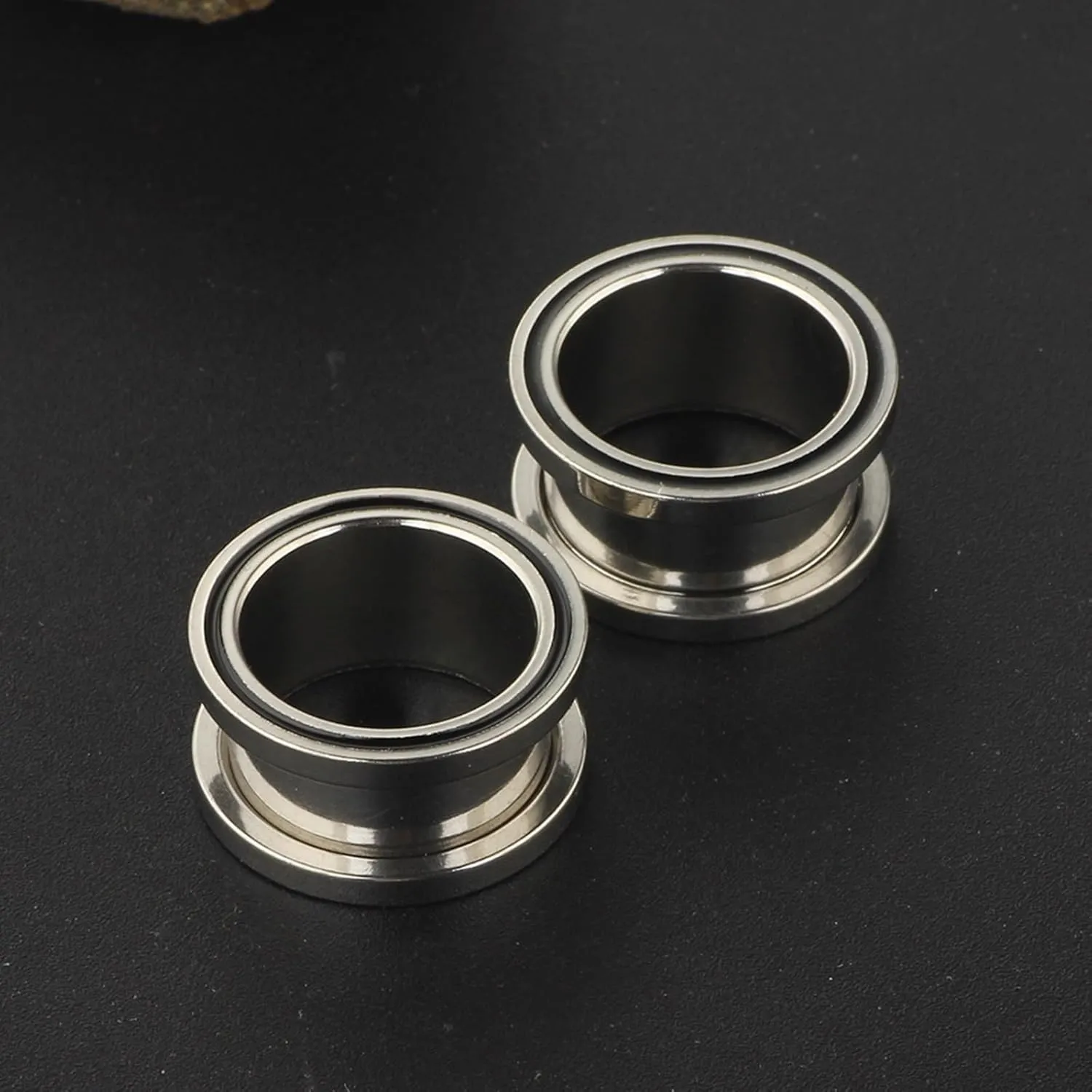 Ear Tunnels Jewelry, Screw Gauges Stretching Kit Plugs Stainless Steel Simple Polished Ear Piercing Jewelry