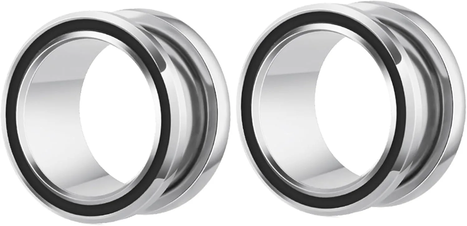 Ear Tunnels Jewelry, Screw Gauges Stretching Kit Plugs Stainless Steel Simple Polished Ear Piercing Jewelry