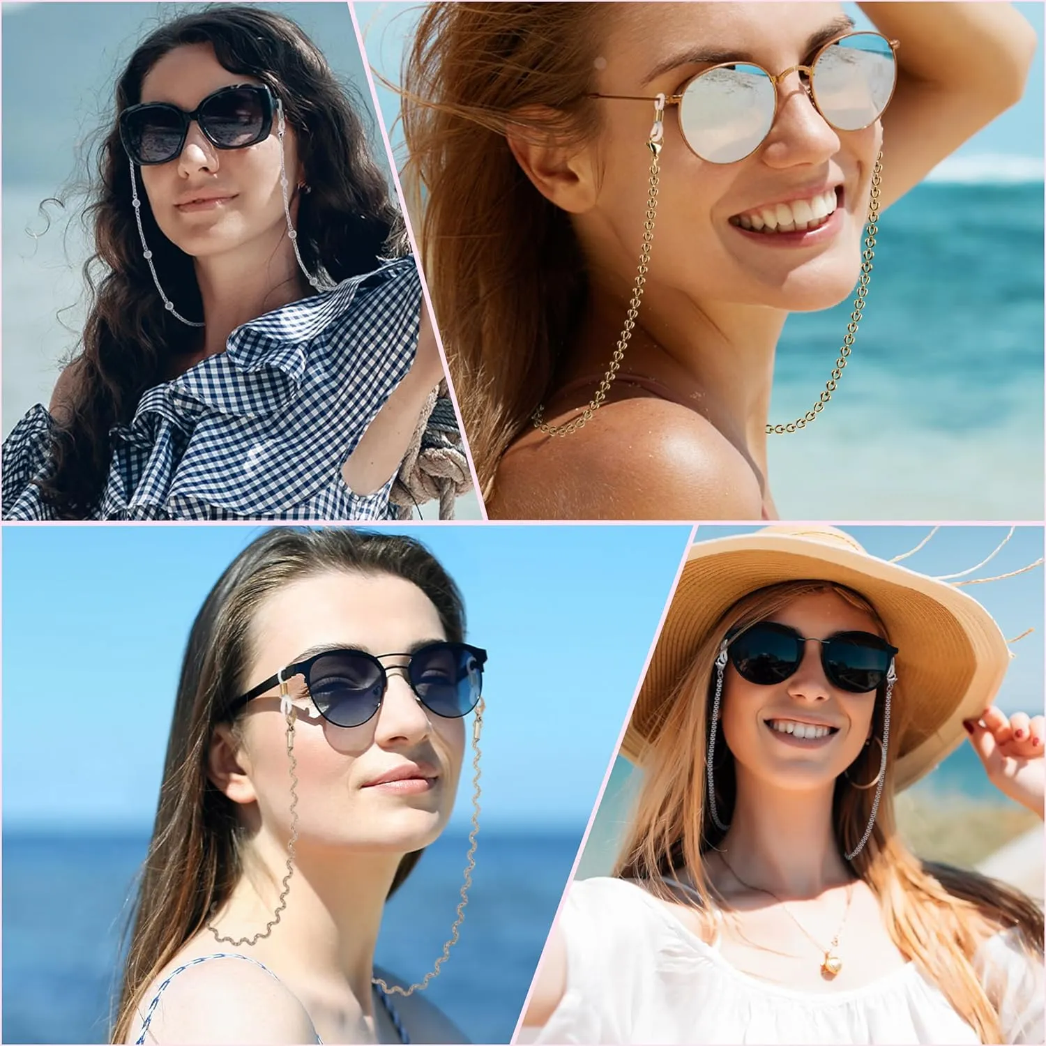 Eyeglass Chain for Women Stylish,Stainless Steel Glasses Strap for Women,Eye Glasses Chain Holders Around Neck