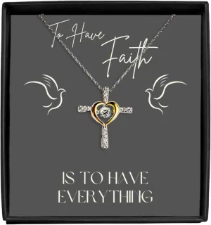 Faith Necklace For Women, Religious Jewelry Cross Pendant For Teens, Confirmation and Baptism Gifts, Catholic Necklace, First Communion, Christian Jewelry, Christening Present, Faith Jewelry Christmas