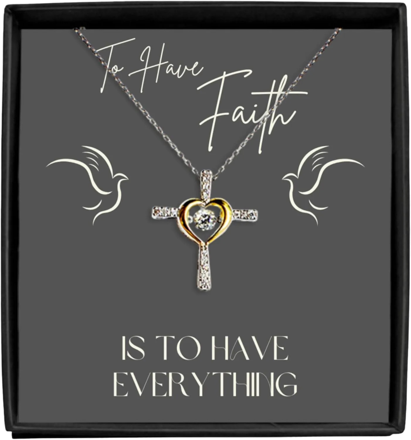 Faith Necklace For Women, Religious Jewelry Cross Pendant For Teens, Confirmation and Baptism Gifts, Catholic Necklace, First Communion, Christian Jewelry, Christening Present, Faith Jewelry Christmas