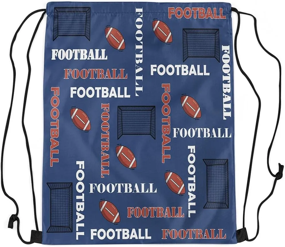Feelyou Rugby Drawstring Backpack 13"x15.7" American Football Drawstring Bags forAthletic Championship Sports Gym String Bag Sport Arena Waterproof Cinch Bag Sports Drawstring Sackpack