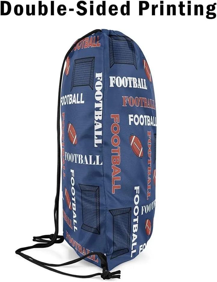 Feelyou Rugby Drawstring Backpack 13"x15.7" American Football Drawstring Bags forAthletic Championship Sports Gym String Bag Sport Arena Waterproof Cinch Bag Sports Drawstring Sackpack