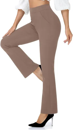 Flare Yoga Pants for Women Dressy Pants Business Casual Pants Work Office Pants High Waist Athletic Workout Leggings
