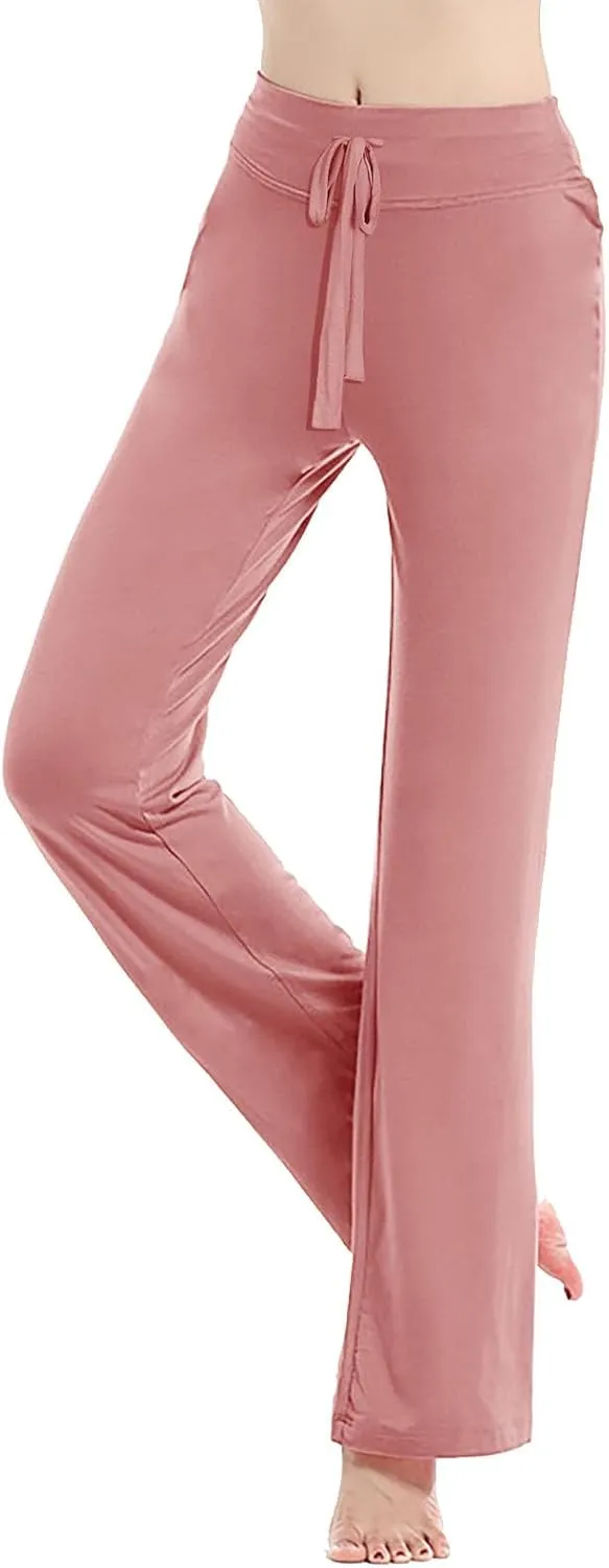 Flared Leggings for Women Drawstring High Waisted Flare Bootcut Yoga Pants Lounge Soft Wide Leg Pajama Pants