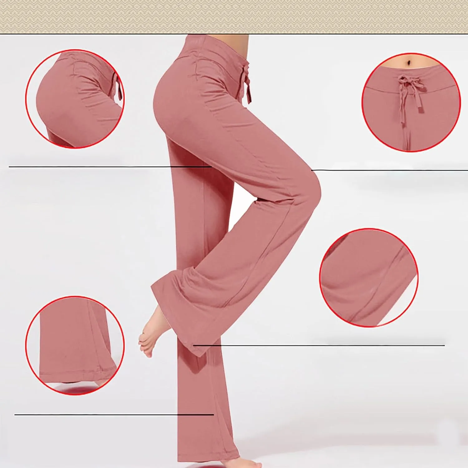 Flared Leggings for Women Drawstring High Waisted Flare Bootcut Yoga Pants Lounge Soft Wide Leg Pajama Pants