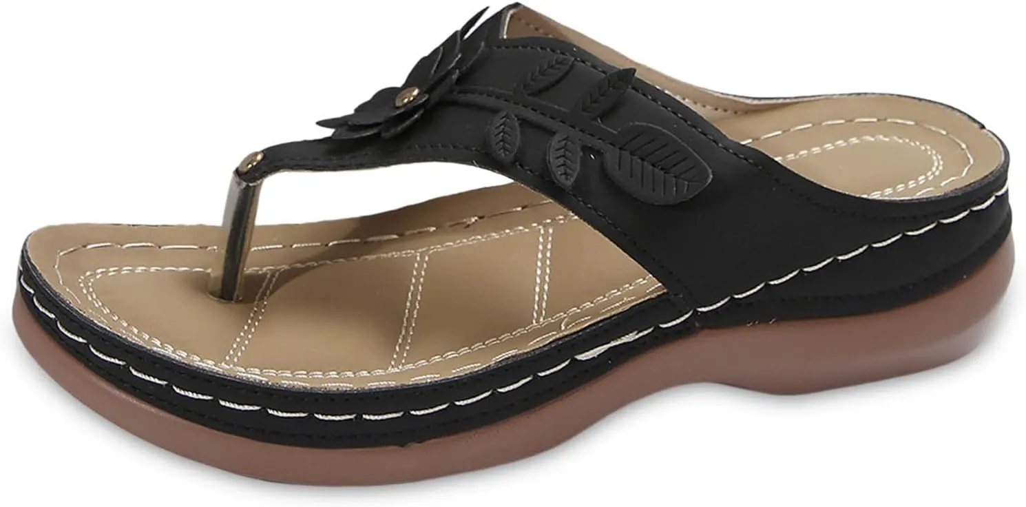 Flip Flops for Women Orthopedic Wedge Sandals Summer Dressy Flat Sandals Casual Open Toe Flip Flops Sandal