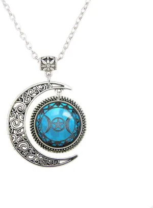 Full Moon Necklace Triple Goddess Pendant Wiccan Jewelry Moon Goddess Jewelry Wiccan Necklace Charm gifts