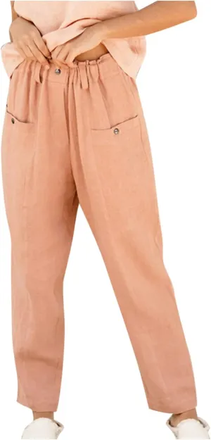FZYLQY Casual Linen Pants Women, Womens Linen Trousers Lightweight Pants with Pockets Comfy Summer Pants Cotton Linen Pants
