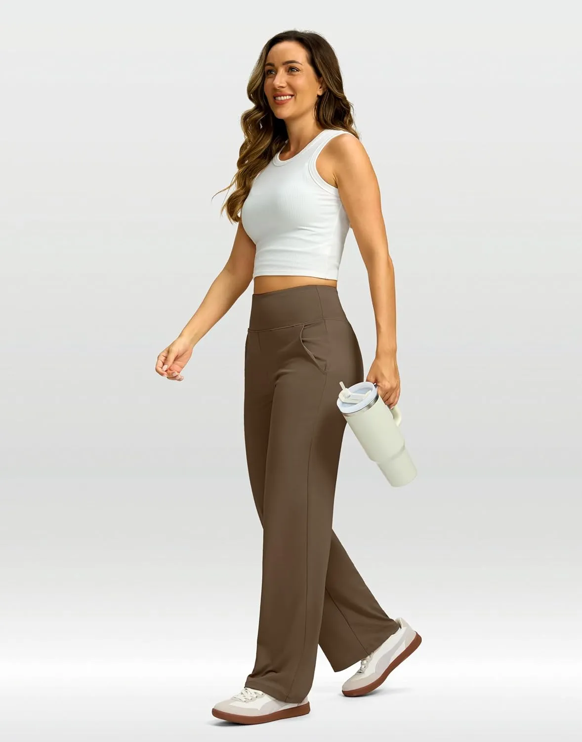 G Gradual Yoga Pants Women Wide Leg Dress Pants with Pockets High Waist Stretch Petite/Regular/Tall Casual Sweatpants Women