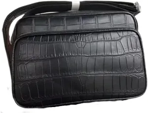Genuine Crocodile Skin Navy Blue Male Flap Purse Men's Crossbody Shoulder Bag Authentic Alligator Leather Messenger Bag