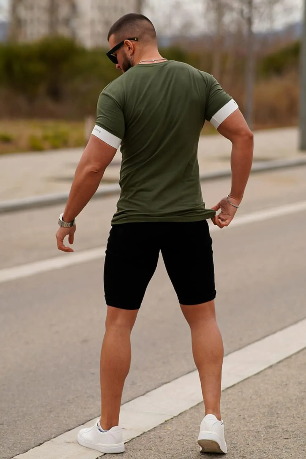 GINGTTO Denim Shorts Men Stretch Skinny Jean Shorts for Men