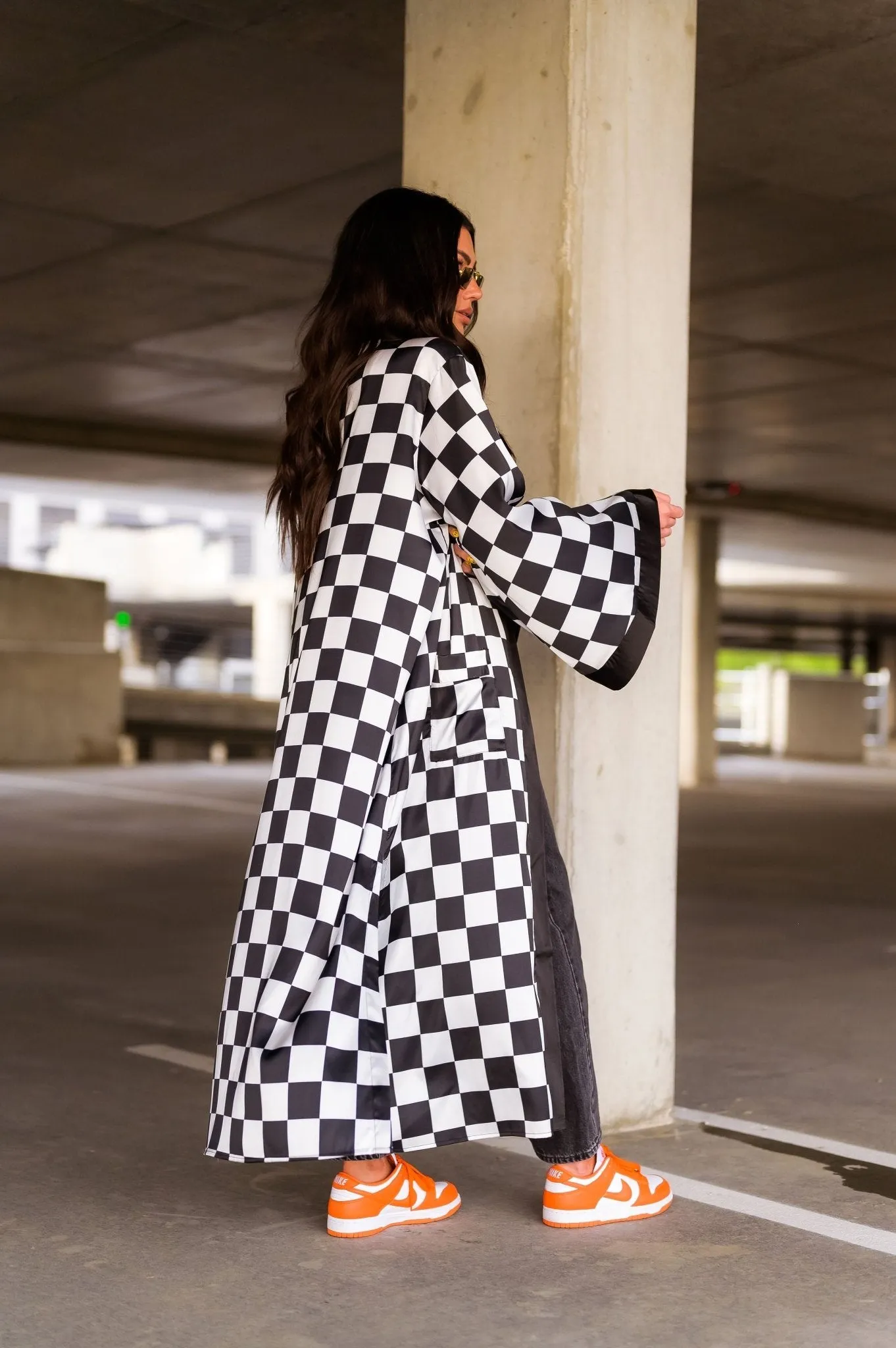 Good Karma Kimono in Checkerboard