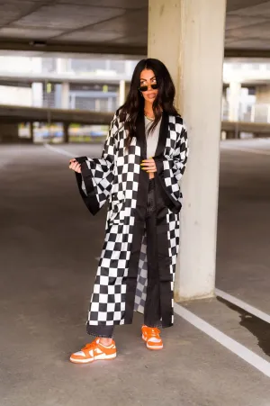 Good Karma Kimono in Checkerboard